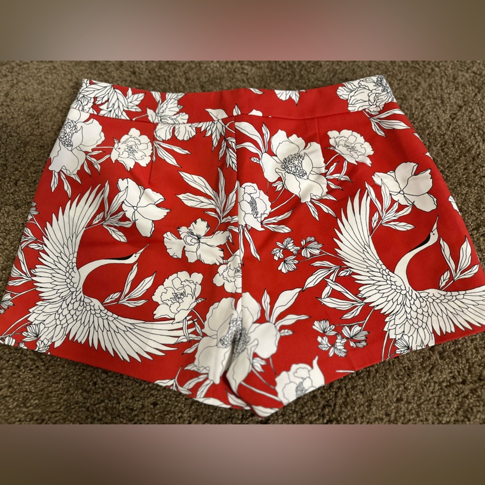 Express Red and White Floral Shorts - Picture 3 of 7